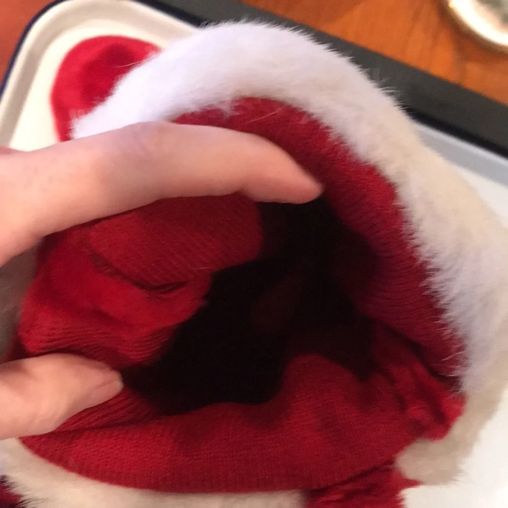 White Fur Trimmed & Red Velvet Stockings
